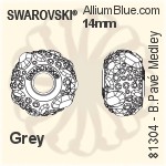 Swarovski BeCharmed Pavé Medley (81304) 15mm - CE Shining Blue / Aquamarine / Sapphire / Caribbean Blue Opal / Crystal Metallic Blue