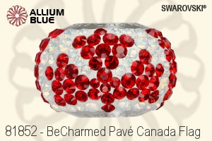 Swarovski BeCharmed Pavé Canada Flag (81852) 14.5mm - CE White / Light Siam / White Opal
