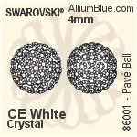 Swarovski Pavé Ball (86001) 4mm - Silver / Black Diamond