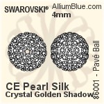 施华洛世奇 Pavé Ball (86001) 4mm - CE 珍珠 Silk / Crystal 金en Shadow