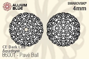 Swarovski Pavé Ball (86001) 4mm - Dark Lila / Amethyst - Haga Click en la Imagen para Cerrar