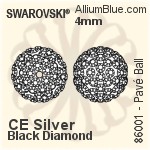 Swarovski Pavé Ball (86001) 4mm - Black / Jet