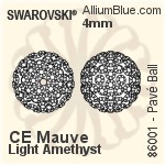 Swarovski Pavé Ball (86001) 4mm - CE Silver / Black Diamond