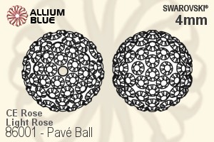 Swarovski Pavé Ball (86001) 4mm - CE Rose / Light Rose - Click Image to Close