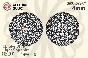 施華洛世奇 Pavé Ball (86001) 4mm - CE Sky Blue / Light Sapphire - 關閉視窗 >> 可點擊圖片
