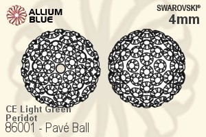 Swarovski Pavé Ball (86001) 4mm - CE Light Green / Peridot - Click Image to Close