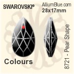 スワロフスキー STRASS Pear Shape (8721) 28x17mm - カラー