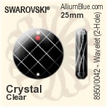 施华洛世奇 STRASS Wavelet / 2-hole (8950/0042) 25mm - Clear Crystal