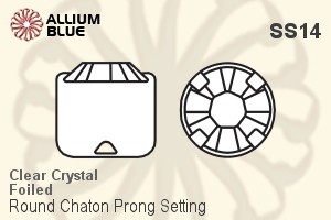 Premium Crystal Round Chaton in Prong Setting SS14 - Clear Crystal With Foiling