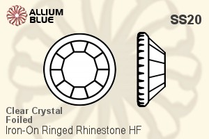 Premium Crystal Iron-On Ringed Rhinestone Hot-Fix SS20 - Clear Crystal With Foiling - Haga Click en la Imagen para Cerrar