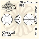 PREMIUM Round Chaton (PM1000) PP7 - Clear Crystal With Foiling