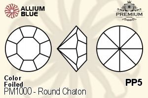 PREMIUM CRYSTAL Round Chaton PP5 Sapphire F