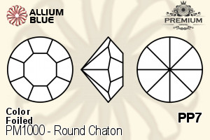 PREMIUM CRYSTAL Round Chaton PP7 Light Sapphire F