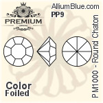 Swarovski XIRIUS Chaton (1088) PP14 - Color With Platinum Foiling