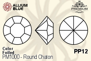 PREMIUM CRYSTAL Round Chaton PP12 Black Diamond F