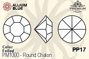 PREMIUM CRYSTAL Round Chaton PP17 Sapphire F
