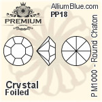 PREMIUM Round Chaton (PM1000) PP12 - Clear Crystal With Foiling