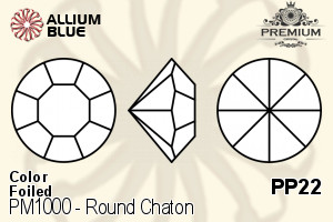 PREMIUM CRYSTAL Round Chaton PP22 Aqua F