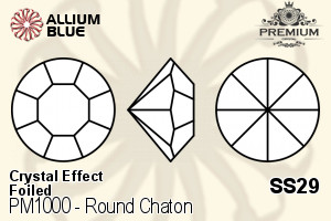 PREMIUM CRYSTAL Round Chaton SS29 Crystal Aurore Boreale F