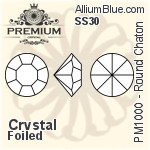 PREMIUM Round Chaton (PM1000) SS30 - Clear Crystal With Foiling