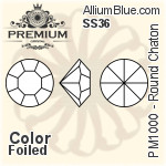 PREMIUM Round Chaton (PM1000) SS36 - Color With Foiling