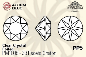 PREMIUM 33 Facets Chaton (PM1088) PP5 - Clear Crystal With Foiling - Click Image to Close