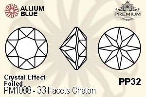 PREMIUM 33 Facets Chaton (PM1088) PP32 - Crystal Effect With Foiling