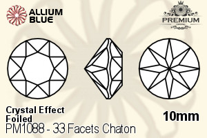 PREMIUM CRYSTAL 33 Facets Chaton 10mm Crystal Phantom Shine F