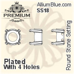 PREMIUM Round Stone Setting (PM1100/S), With Sew-on Holes, SS18 (4.2 - 4.4mm), Plated Brass