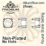 PREMIUM Round Stone Setting (PM1100/S), With Sew-on Holes, 27mm, Unplated Brass