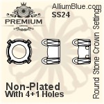 PREMIUM Round Stone Crown Setting (PM1103/S), With Sew-on Holes, SS24, Unplated Brass