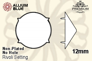 PREMIUM Rivoli Setting (PM1122/S), No Hole, 12mm, Unplated Brass - Haga Click en la Imagen para Cerrar