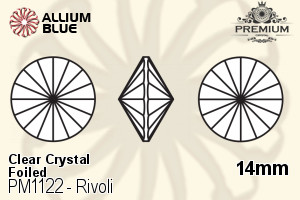 PREMIUM Rivoli (PM1122) 14mm - Clear Crystal With Foiling - Haga Click en la Imagen para Cerrar