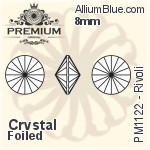 PREMIUM Rivoli (PM1122) 6mm - Clear Crystal With Foiling