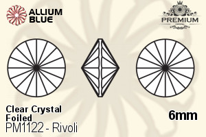 PREMIUM Rivoli (PM1122) 6mm - Clear Crystal With Foiling - Haga Click en la Imagen para Cerrar