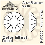 PREMIUM Round Rose Flat Back (PM2000) SS8 - Color With Foiling