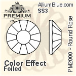 PREMIUM Round Rose Flat Back (PM2000) SS3 - Color With Foiling