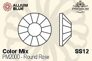 PREMIUM Round Rose Flat Back (PM2000) SS12 - Color Mix