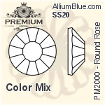 PREMIUM Round Rose Flat Back (PM2000) SS6 - Color Mix