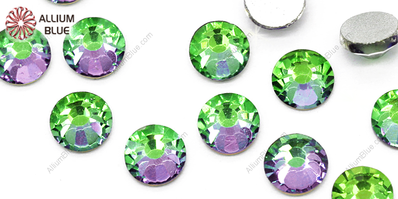 PREMIUM CRYSTAL Round Rose Flat Back SS6 Crystal Iridescent Emerald F