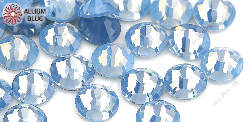 PREMIUM CRYSTAL Round Rose Flat Back Mixed Sizes Air Blue Opal F