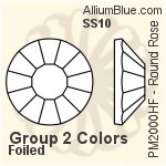 プレミアム・クリスタル Iron-On ラインストーン ホットフィックス SS16 - グループ2の色 フォイル
