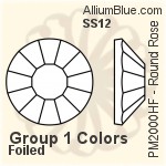 プレミアム・クリスタル Iron-On ラインストーン ホットフィックス SS16 - グループ1の色 フォイル