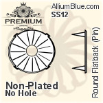 PREMIUM Round フラットバック Pin-Through 石座, (PM2001/S), ピン スルー, SS24 (5.4mm), メッキあり 真鍮
