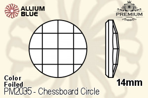 PREMIUM Chessboard Circle Flat Back (PM2035) 14mm - Color With Foiling