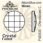 PREMIUM Chessboard Circle Flat Back (PM2035) 18mm - Clear Crystal With Foiling