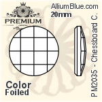 PREMIUM Chessboard Circle Flat Back (PM2035) 20mm - Clear Crystal With Foiling