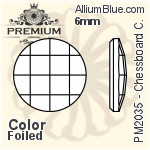 PREMIUM Chessboard Circle Flat Back (PM2035) 6mm - Color With Foiling