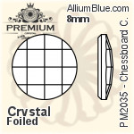 PREMIUM Chessboard Circle Flat Back (PM2035) 8mm - Clear Crystal With Foiling