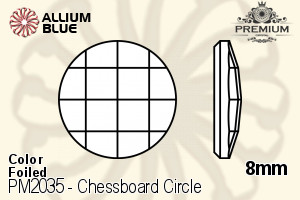 PREMIUM CRYSTAL Chessboard Circle Flat Back 8mm Jonquil F